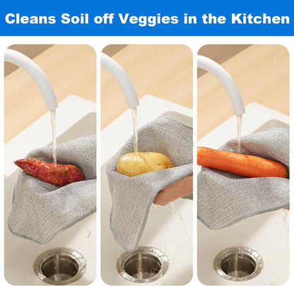 Multipurpose Wire Dishwashing Rags for Wet and Dry (5 Pcs)
